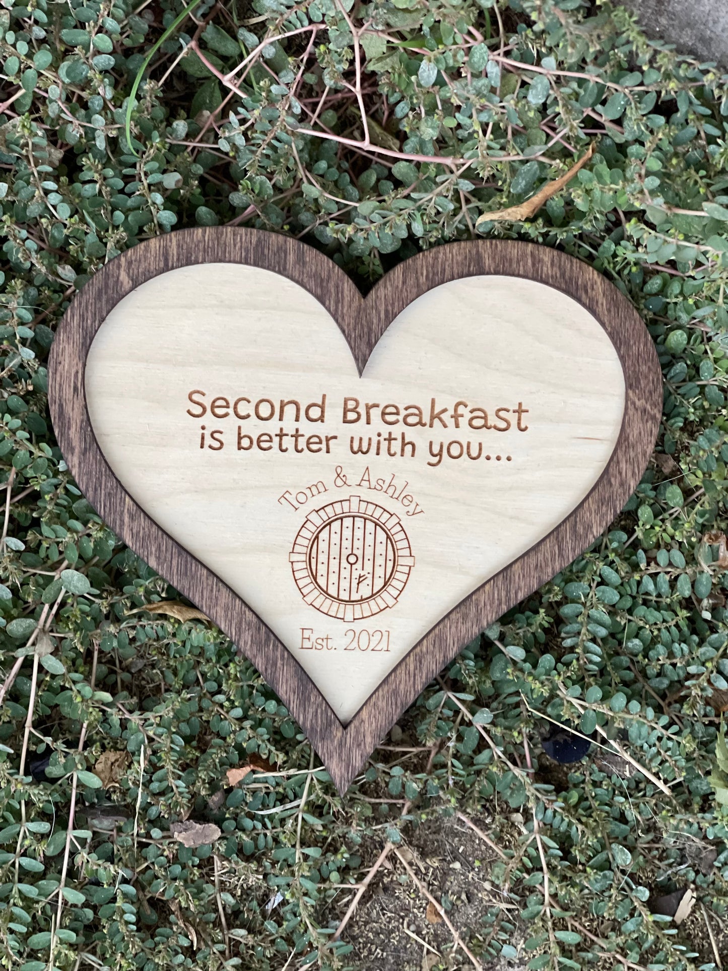 Second Breakfast Is Better With You | Personalized Couples Sign | Custom Wedding & Anniversary Gift