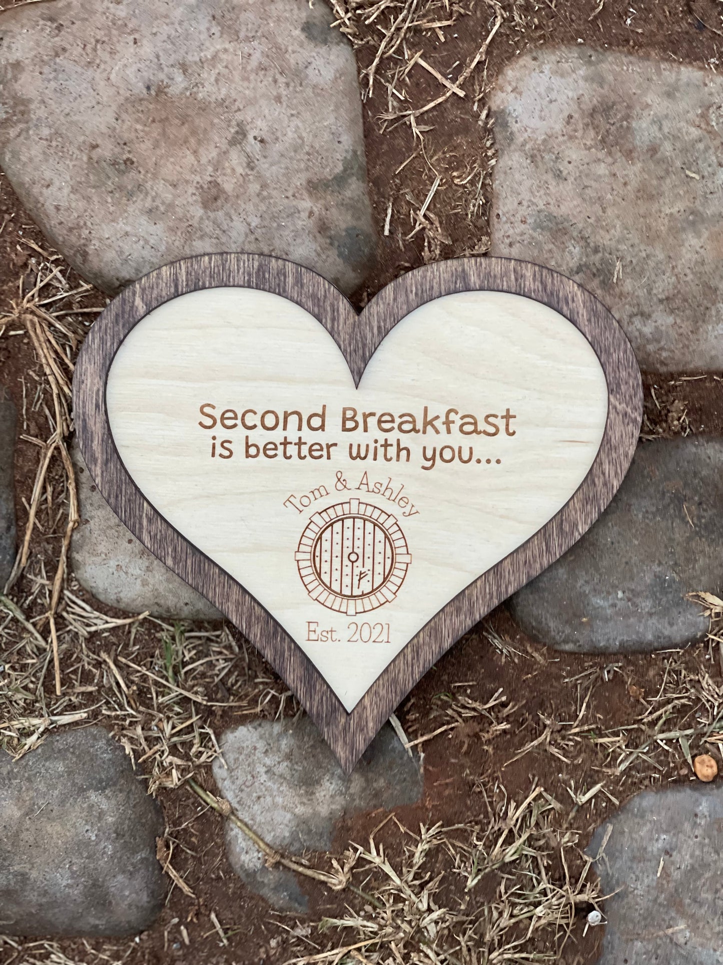 Second Breakfast Is Better With You | Personalized Couples Sign | Custom Wedding & Anniversary Gift