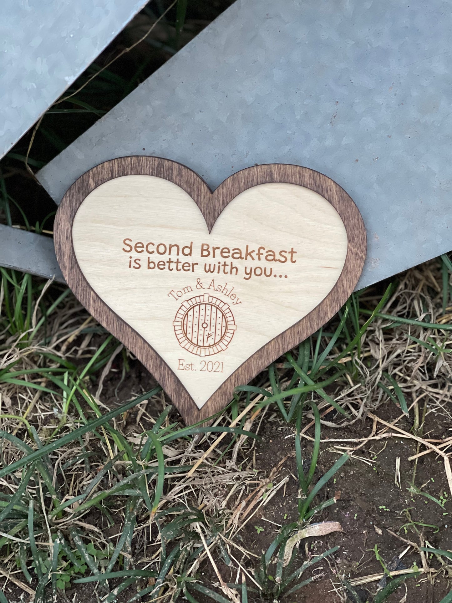Second Breakfast Is Better With You | Personalized Couples Sign | Custom Wedding & Anniversary Gift