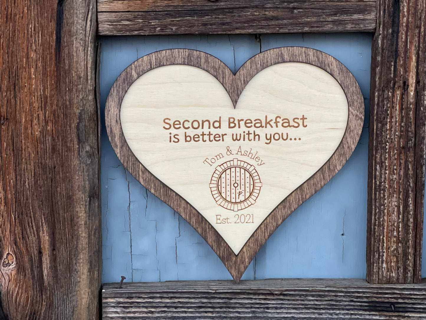 Second Breakfast Is Better With You | Personalized Couples Sign | Custom Wedding & Anniversary Gift