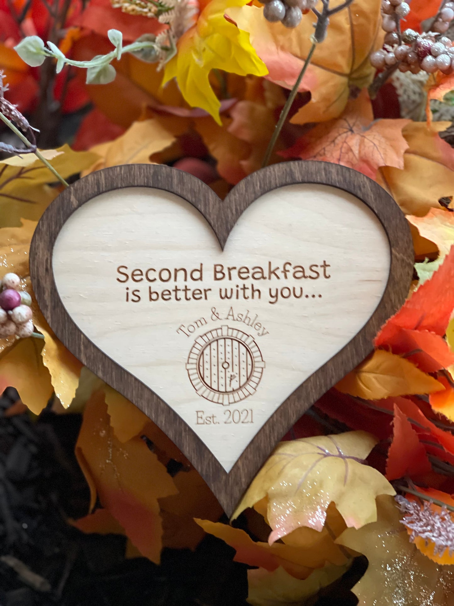 Second Breakfast Is Better With You | Personalized Couples Sign | Custom Wedding & Anniversary Gift