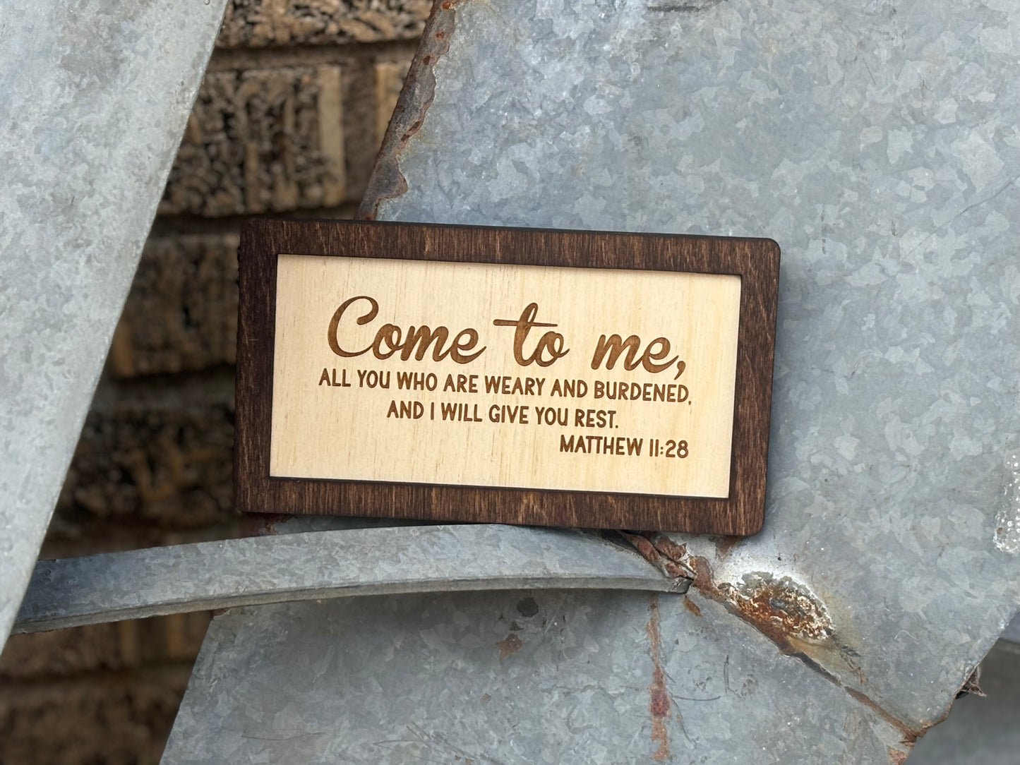 Matthew 11:28 Wood Sign | Christian Home Décor | Inspirational Scripture Wall Art | Rustic Faith-Based Sign