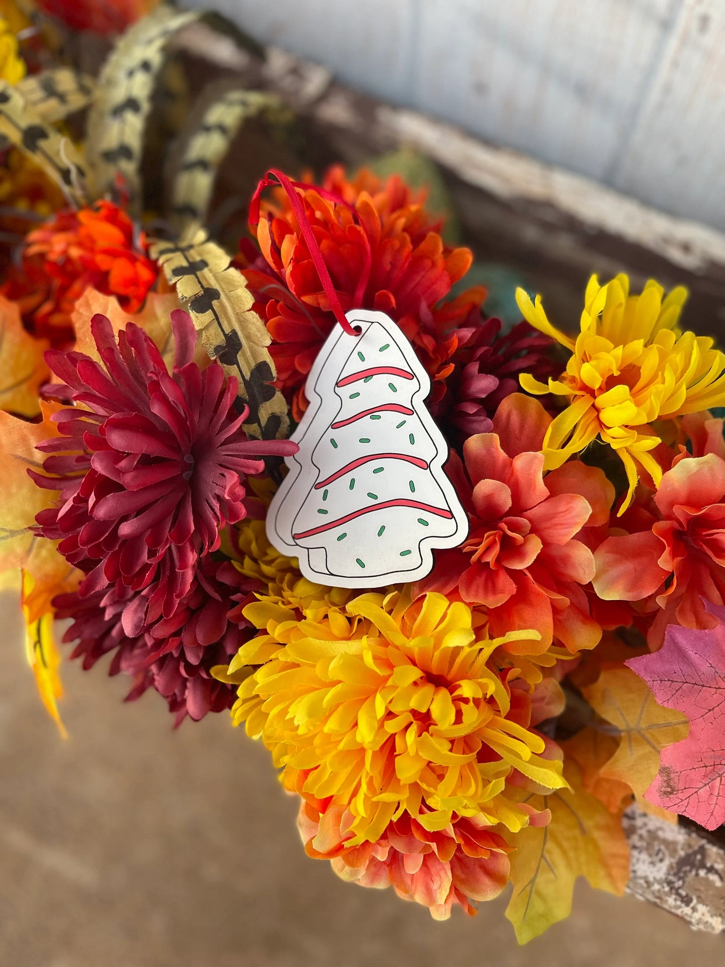 Christmas Tree Cake Ornament | Wood Engraved & Hand-Painted | Funny Foodie Lover Gift
