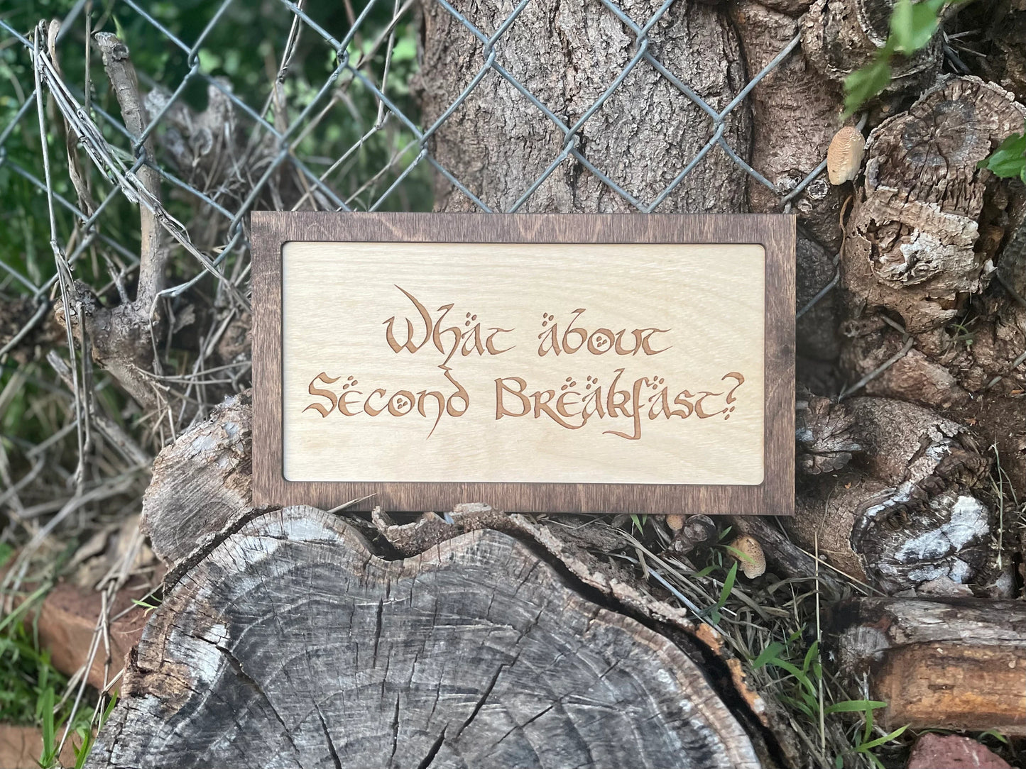 What About Second Breakfast Framed Sign | Kitchen & Reception Decor | Fantasy Shire Wall Art