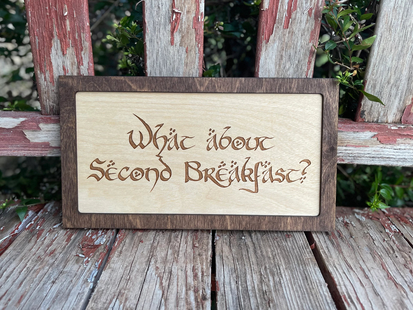 What About Second Breakfast Framed Sign | Kitchen & Reception Decor | Fantasy Shire Wall Art