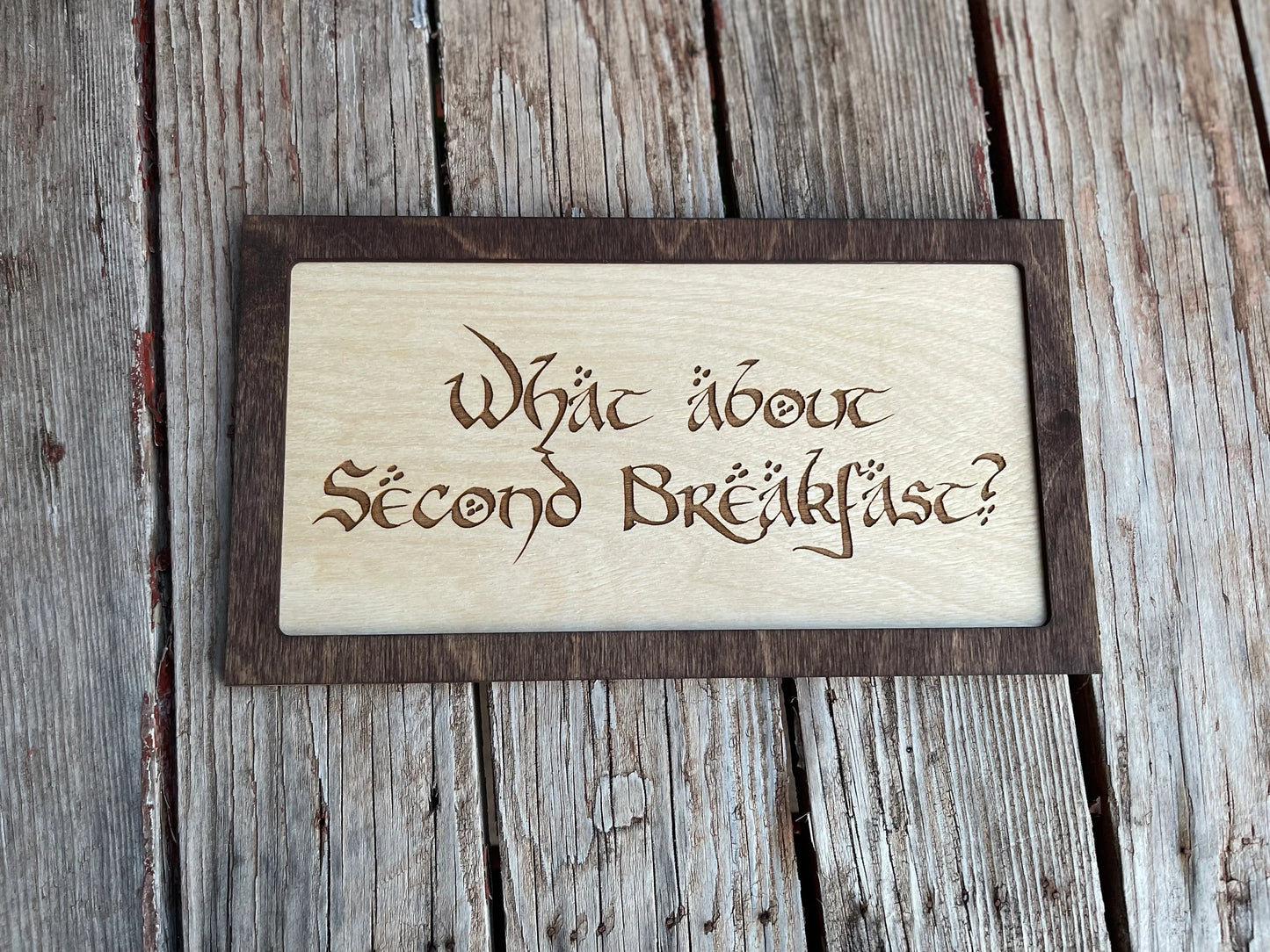 What About Second Breakfast Framed Sign | Kitchen & Reception Decor | Fantasy Shire Wall Art