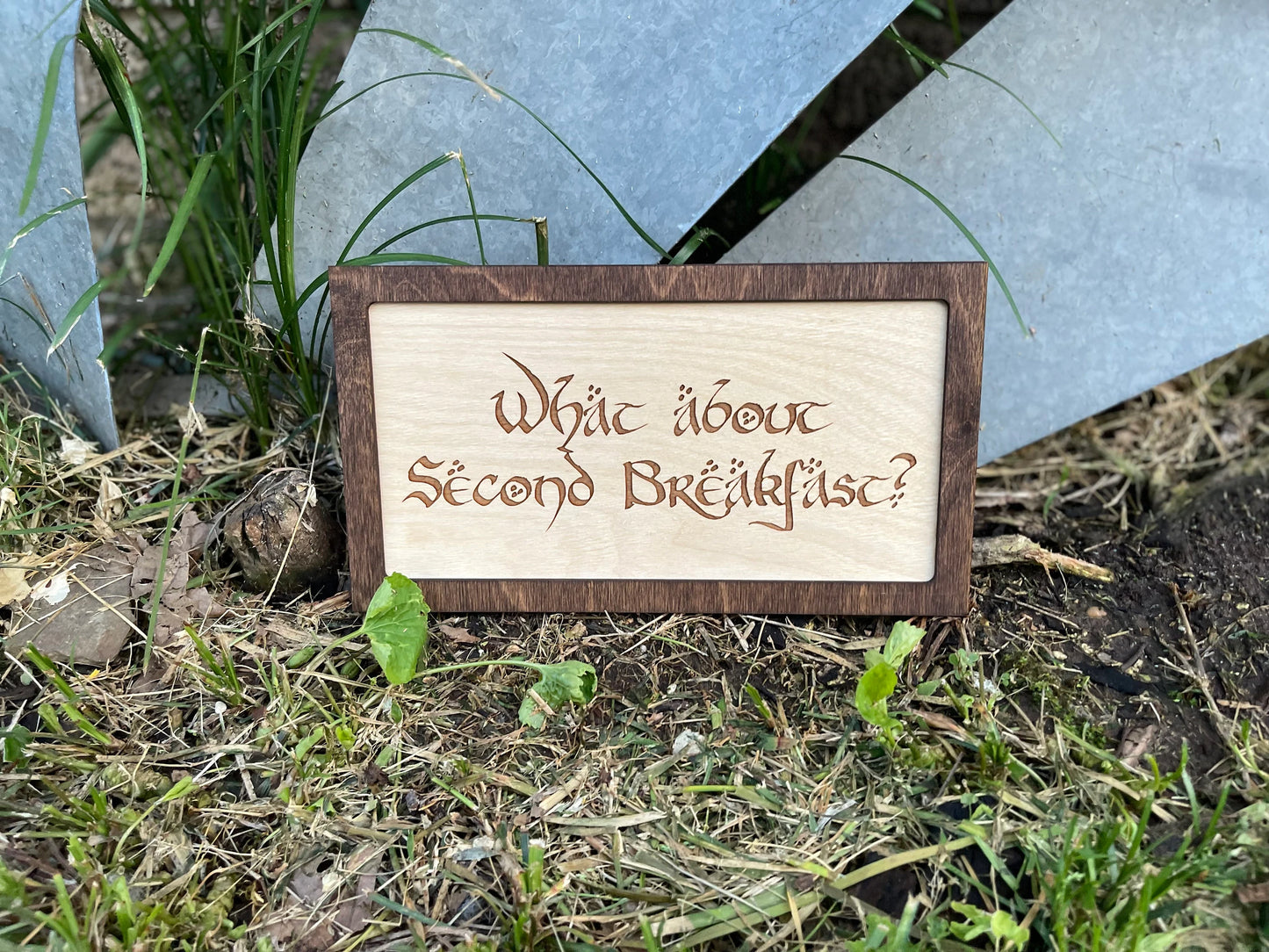 What About Second Breakfast Framed Sign | Kitchen & Reception Decor | Fantasy Shire Wall Art