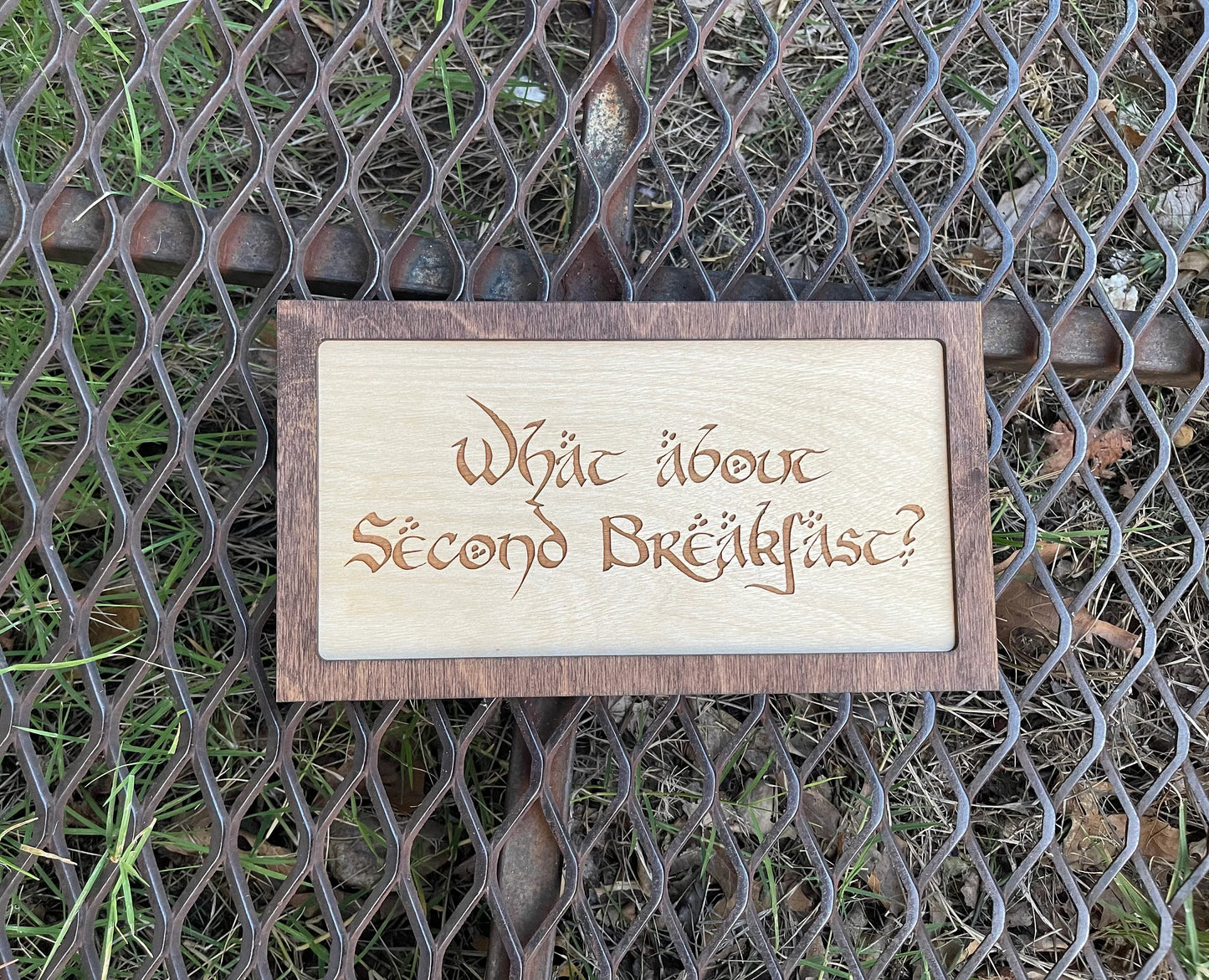 What About Second Breakfast Framed Sign | Kitchen & Reception Decor | Fantasy Shire Wall Art