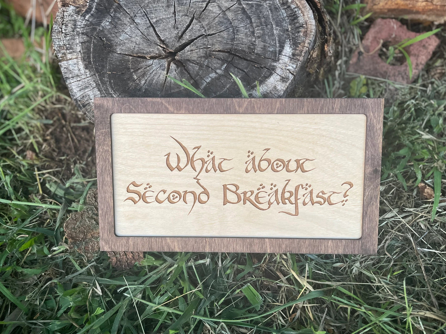 What About Second Breakfast Framed Sign | Kitchen & Reception Decor | Fantasy Shire Wall Art