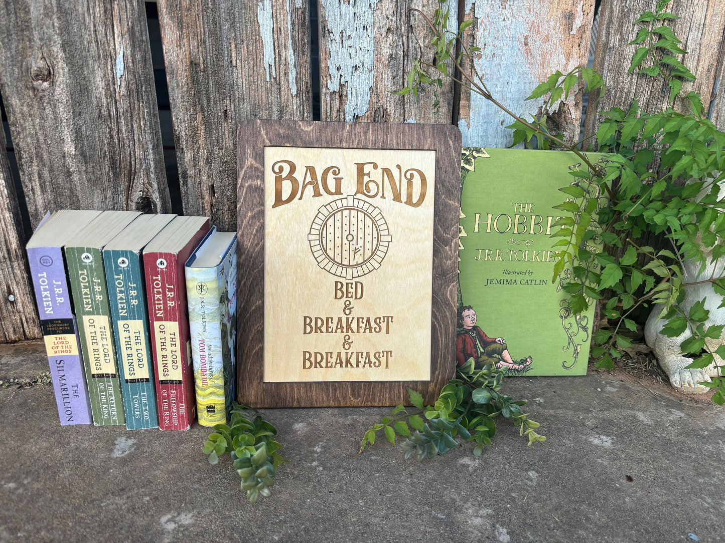 Shire Bed and Second Breakfast Sign | Wood Engraved Fantasy Kitchen Wall Decor