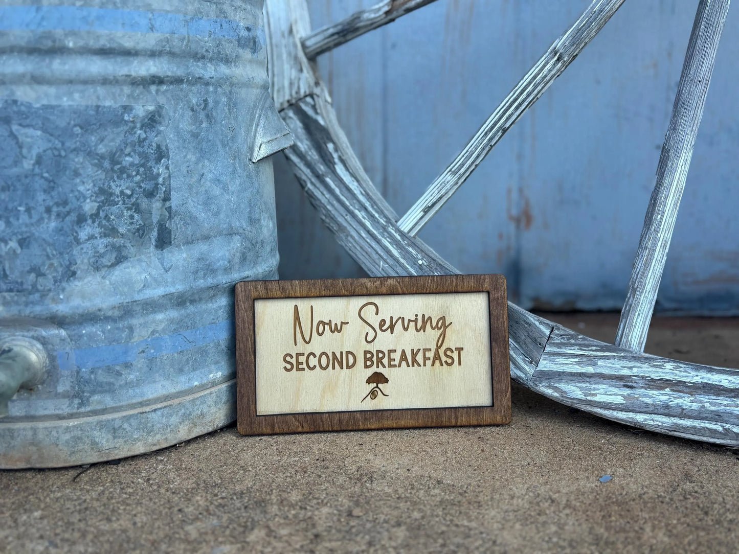 Now Serving Second Breakfast Wood Engraved Sign | Personalized Fantasy Ring Decor Kitchen | Wedding & Anniversary Gift