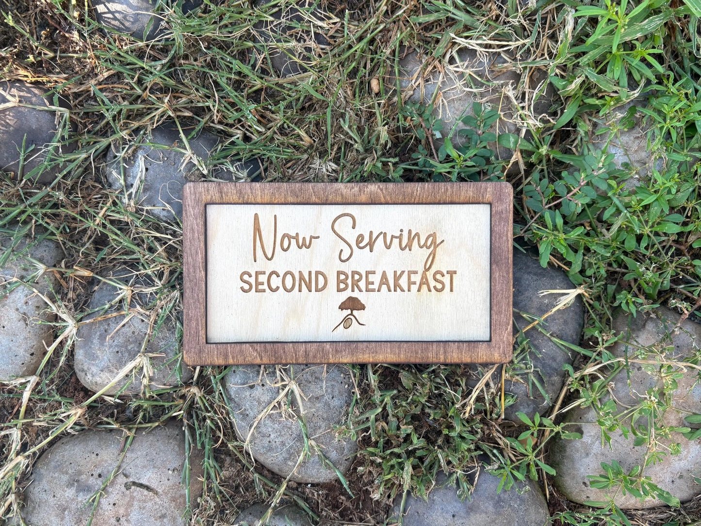 Now Serving Second Breakfast Wood Engraved Sign | Personalized Fantasy Ring Decor Kitchen | Wedding & Anniversary Gift