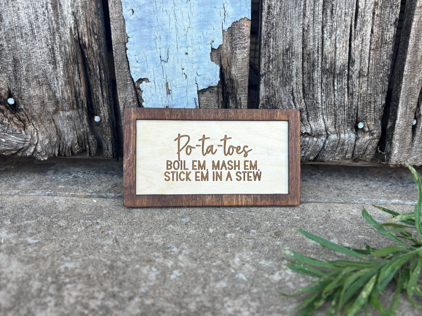Po-Ta-Toes Wood Engraved Sign | Personalized Fantasy Ring Decor Kitchen | Wedding & Anniversary Gift