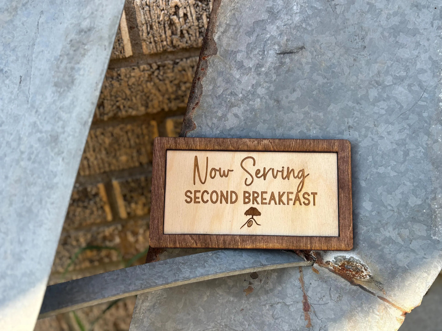 Now Serving Second Breakfast Wood Engraved Sign | Personalized Fantasy Ring Decor Kitchen | Wedding & Anniversary Gift