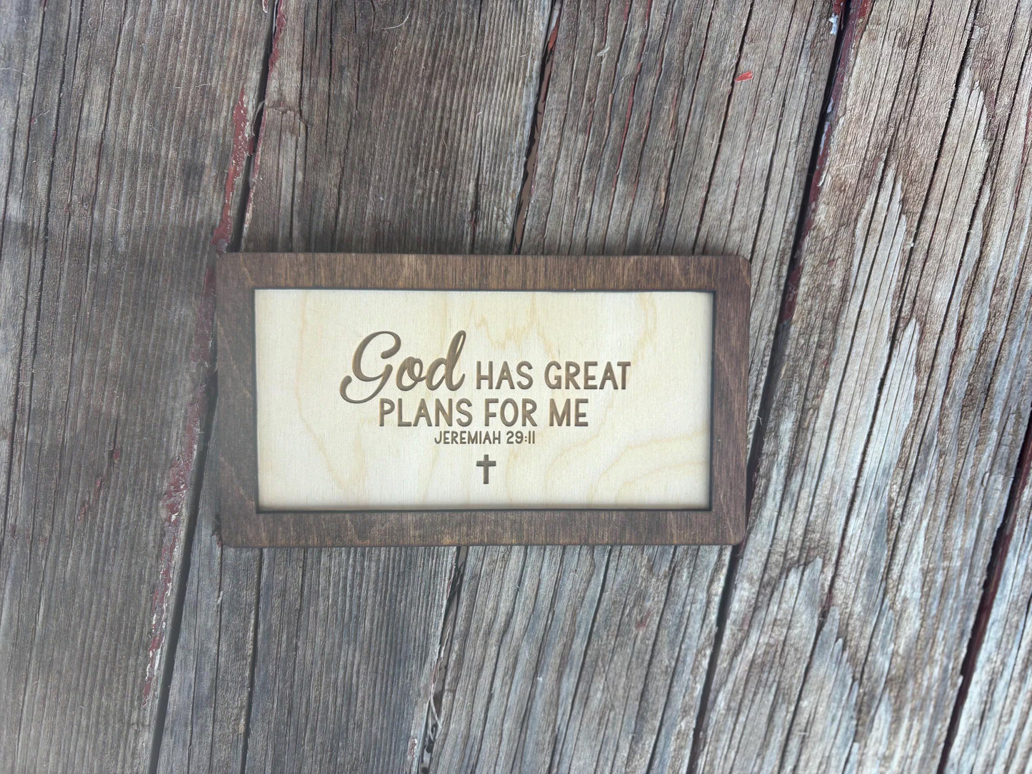 God Has Great Plans For Me Jeremiah 29:11 Wood Sign | Baby Nursery Christian Décor | Inspirational Scripture Wall Art | Faith-Based Sign