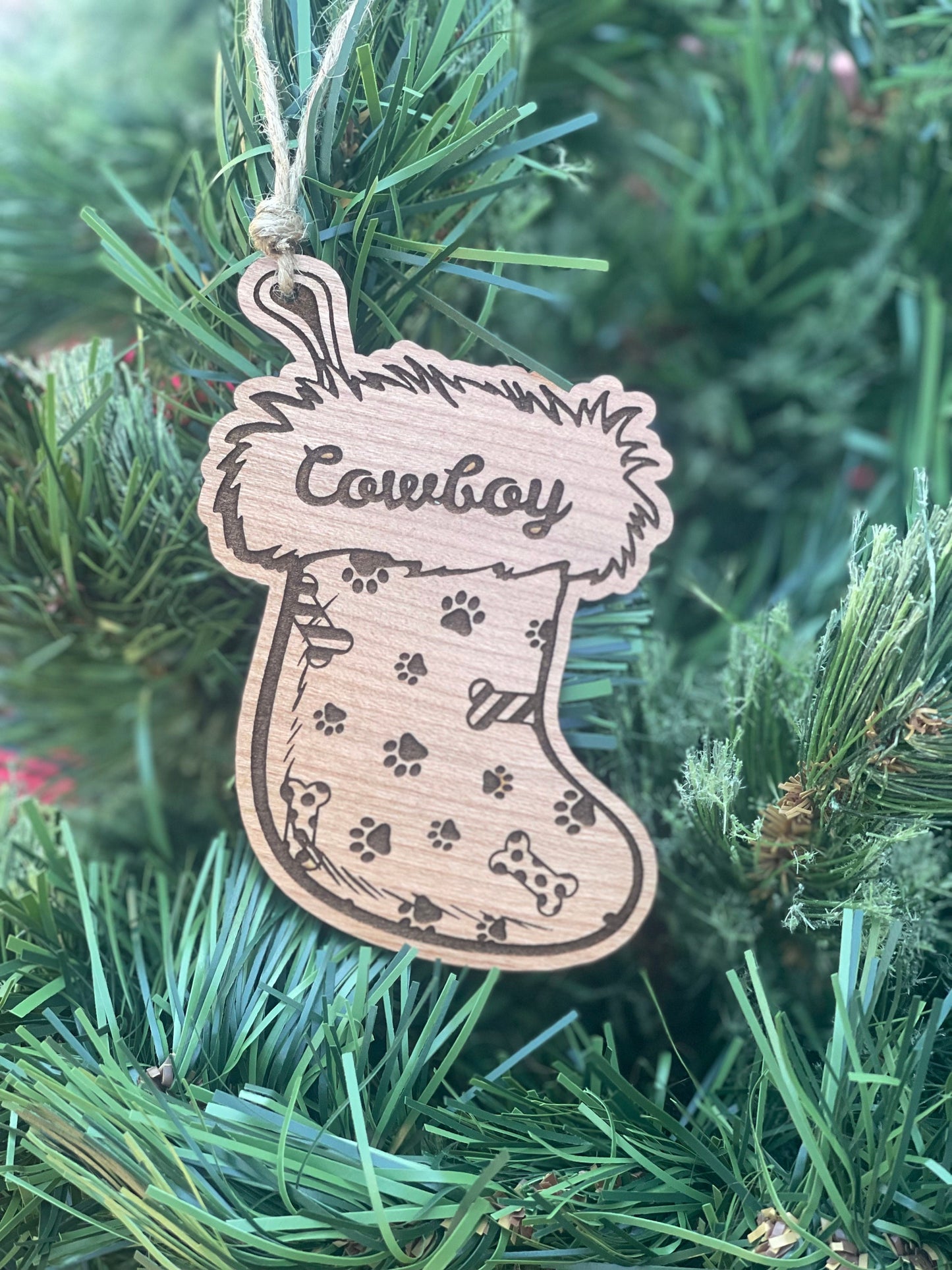 Personalized Custom Dog Name Stocking Christmas Ornament | Pet Keepsake