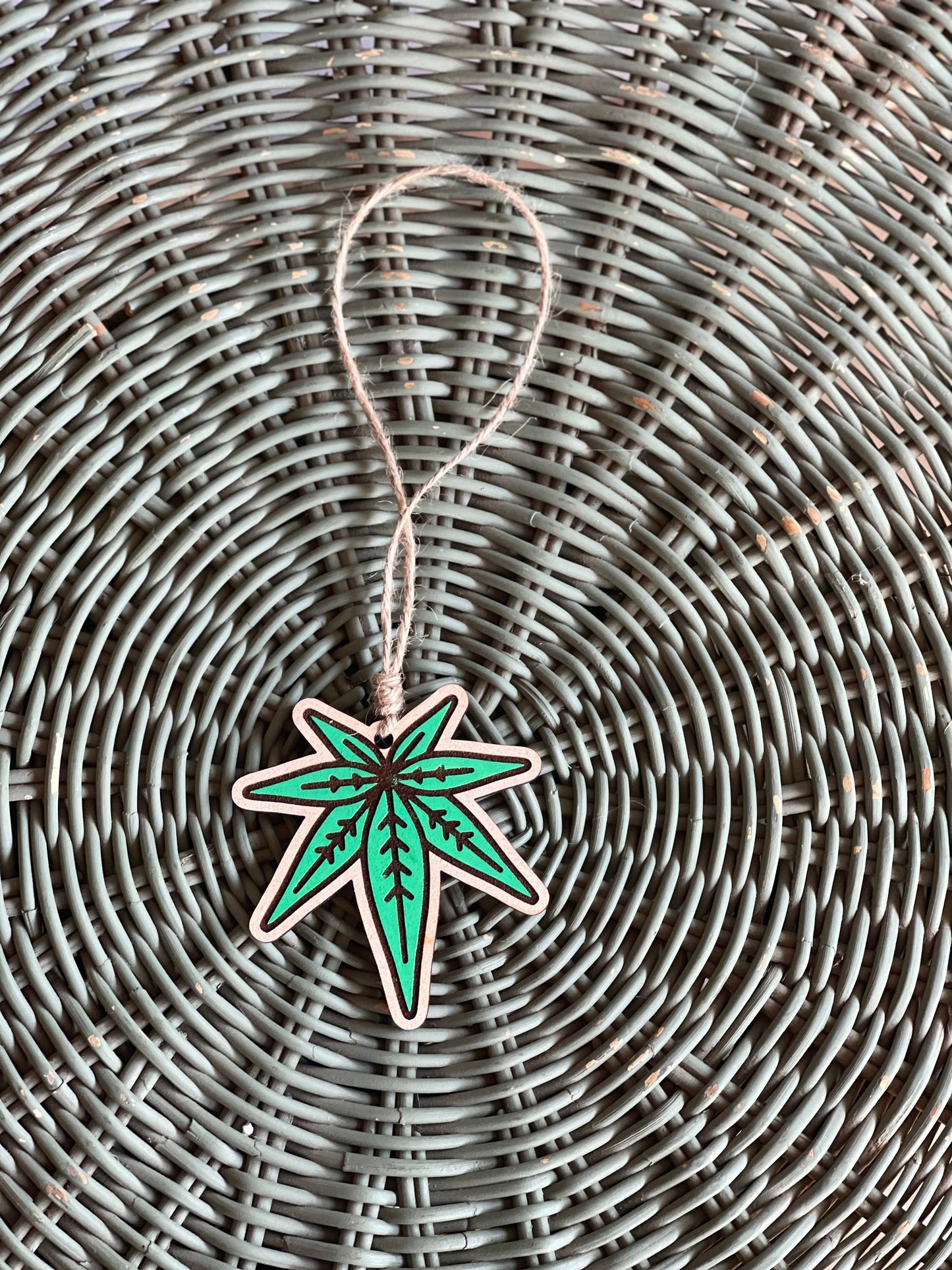 Cannabis Leaf Pop Art Christmas Ornament | Funny & Unique Holiday Decor | White Elephant Gift