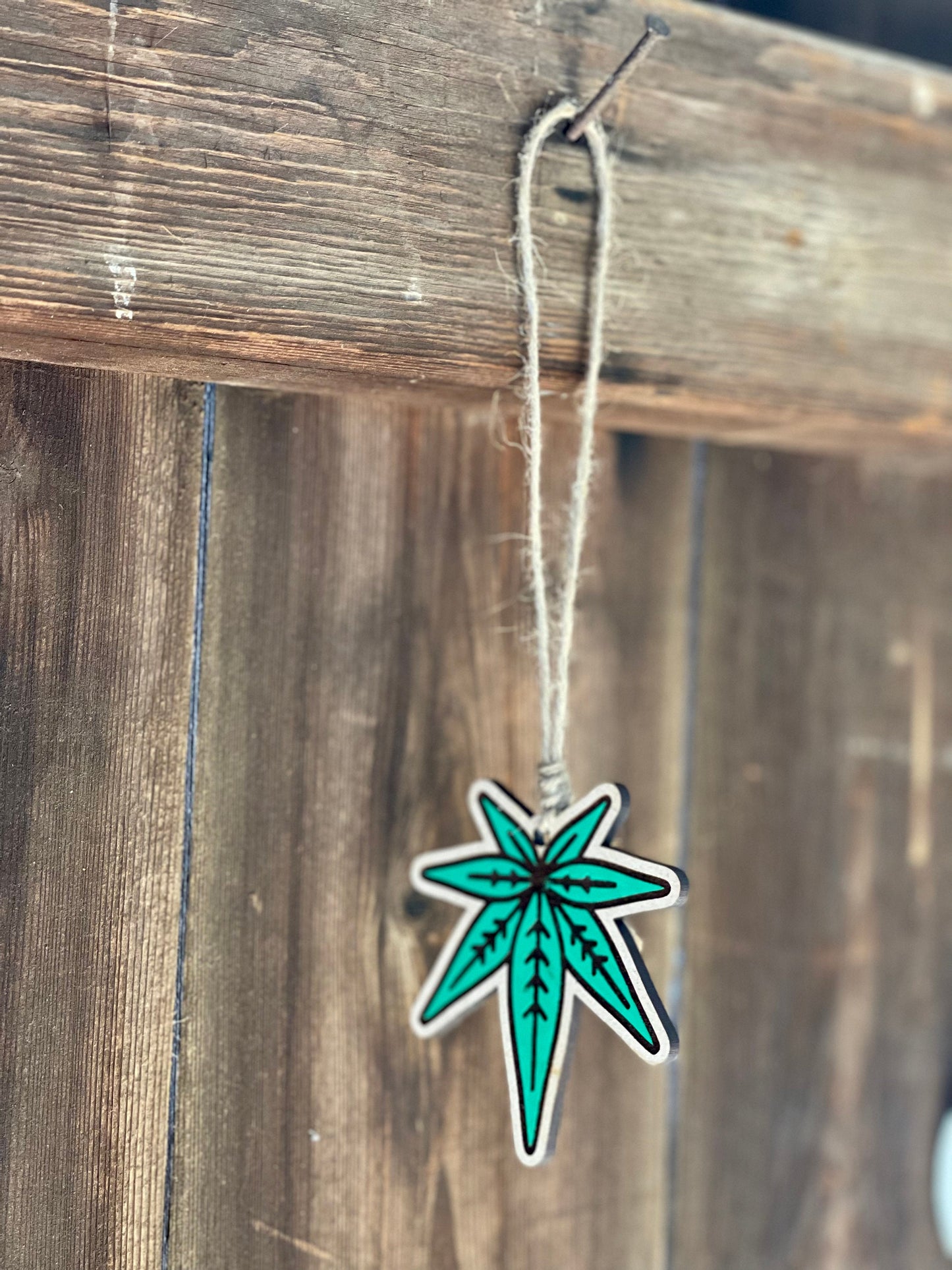 Cannabis Leaf Pop Art Christmas Ornament | Funny & Unique Holiday Decor | White Elephant Gift