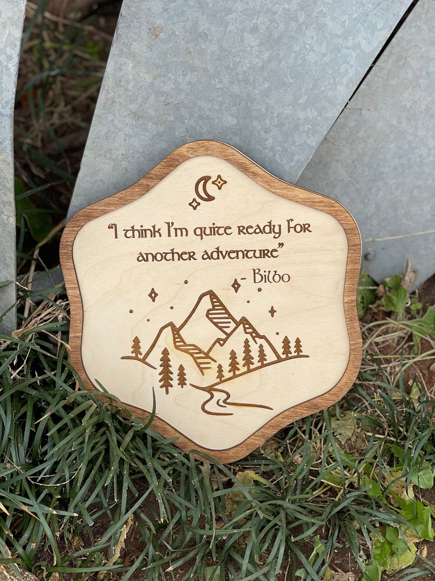 Ready For Another Adventure Wood Engraved Sign – Fantasy Ring and Shire Inspired Gift & Decor | Custom Sizes & Hanging Options