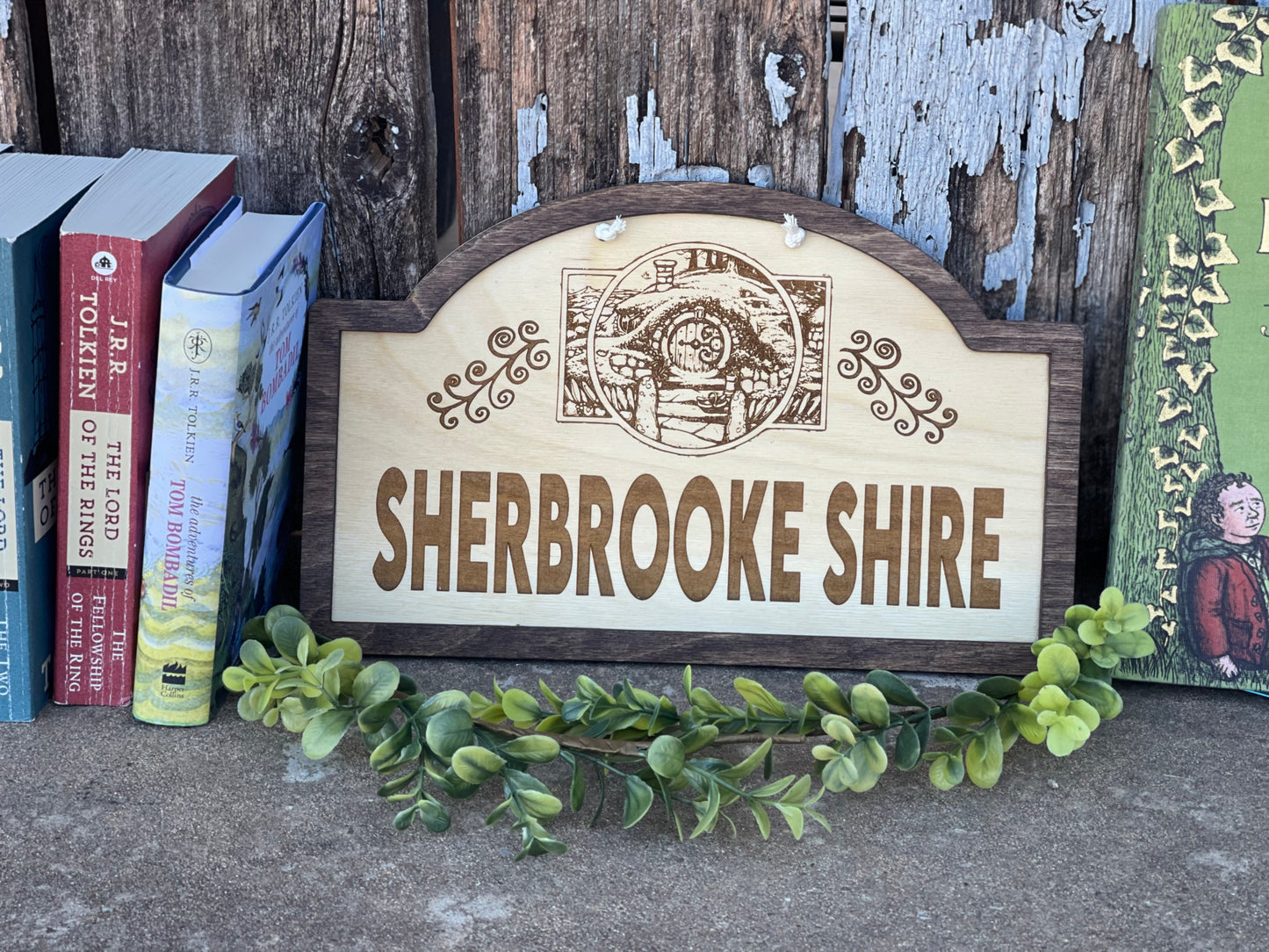 Custom Shire Sign – Personalized Family Name Wood Engraved Gift | Fantasy-Inspired Home Decor