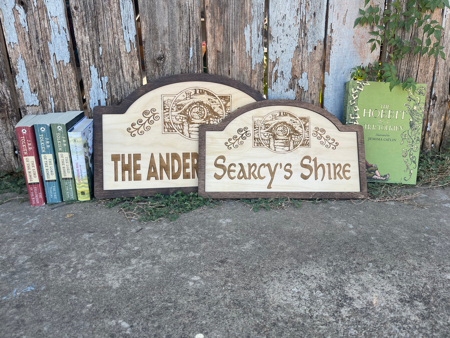 Custom Shire Sign – Personalized Family Name Wood Engraved Gift | Fantasy-Inspired Home Decor