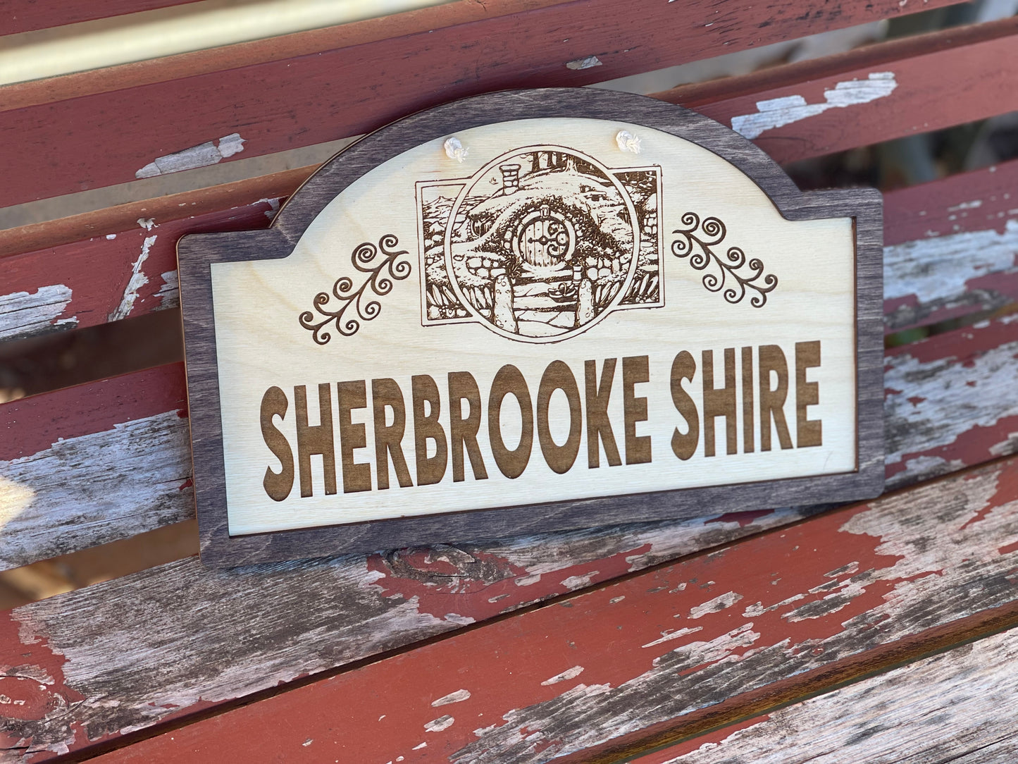 Custom Shire Sign – Personalized Family Name Wood Engraved Gift | Fantasy-Inspired Home Decor