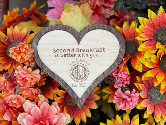 Second Breakfast Is Better With You | Personalized Couples Sign | Custom Wedding & Anniversary Gift