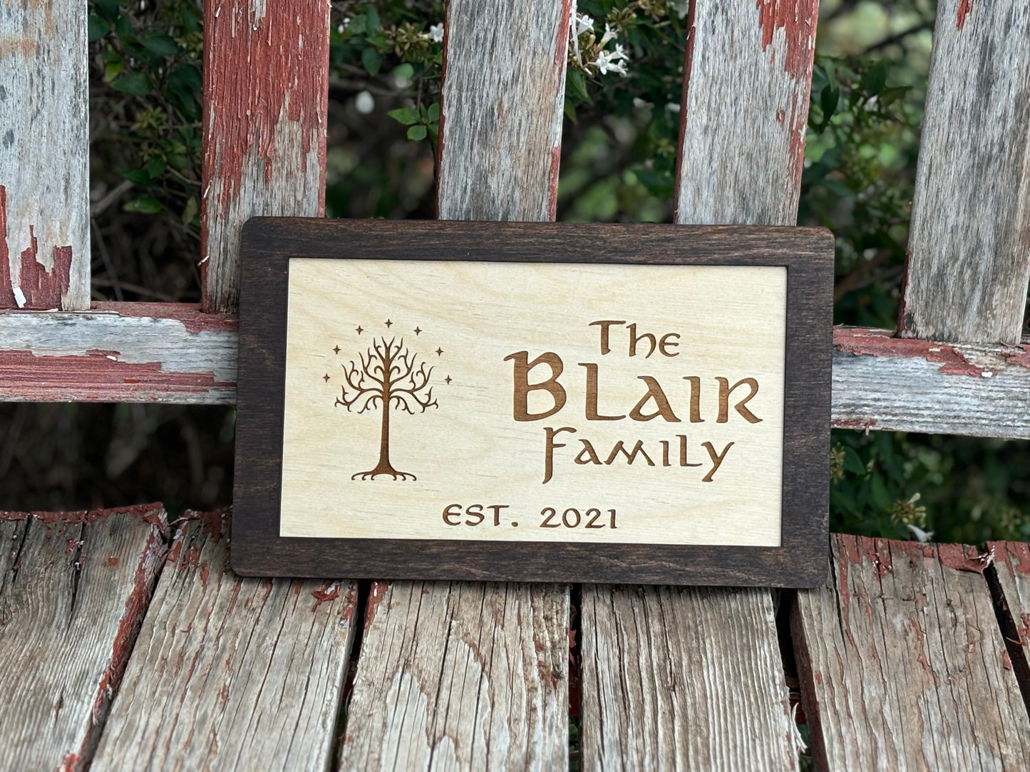 Customizable Fantasy Ring & Shire Family Name Sign | Choose from Tree, Shire Door, Pendant, or Speak Friend & Enter Door | Personalized Fantasy Decor