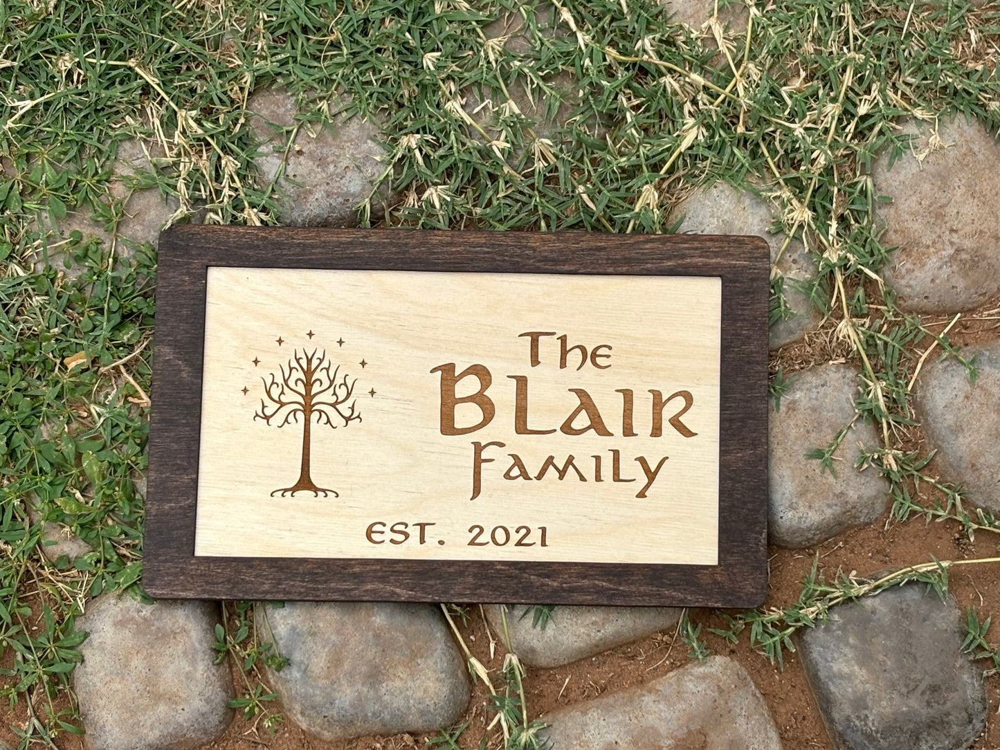 Customizable Fantasy Ring & Shire Family Name Sign | Choose from Tree, Shire Door, Pendant, or Speak Friend & Enter Door | Personalized Fantasy Decor