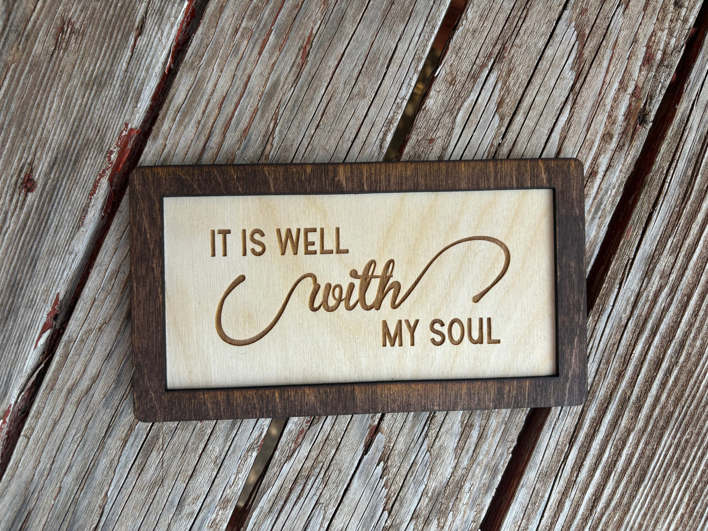 It Is Well With My Soul Wood Sign | Christian Home Décor | Inspirational Scripture Wall Art | Rustic Faith-Based Sign