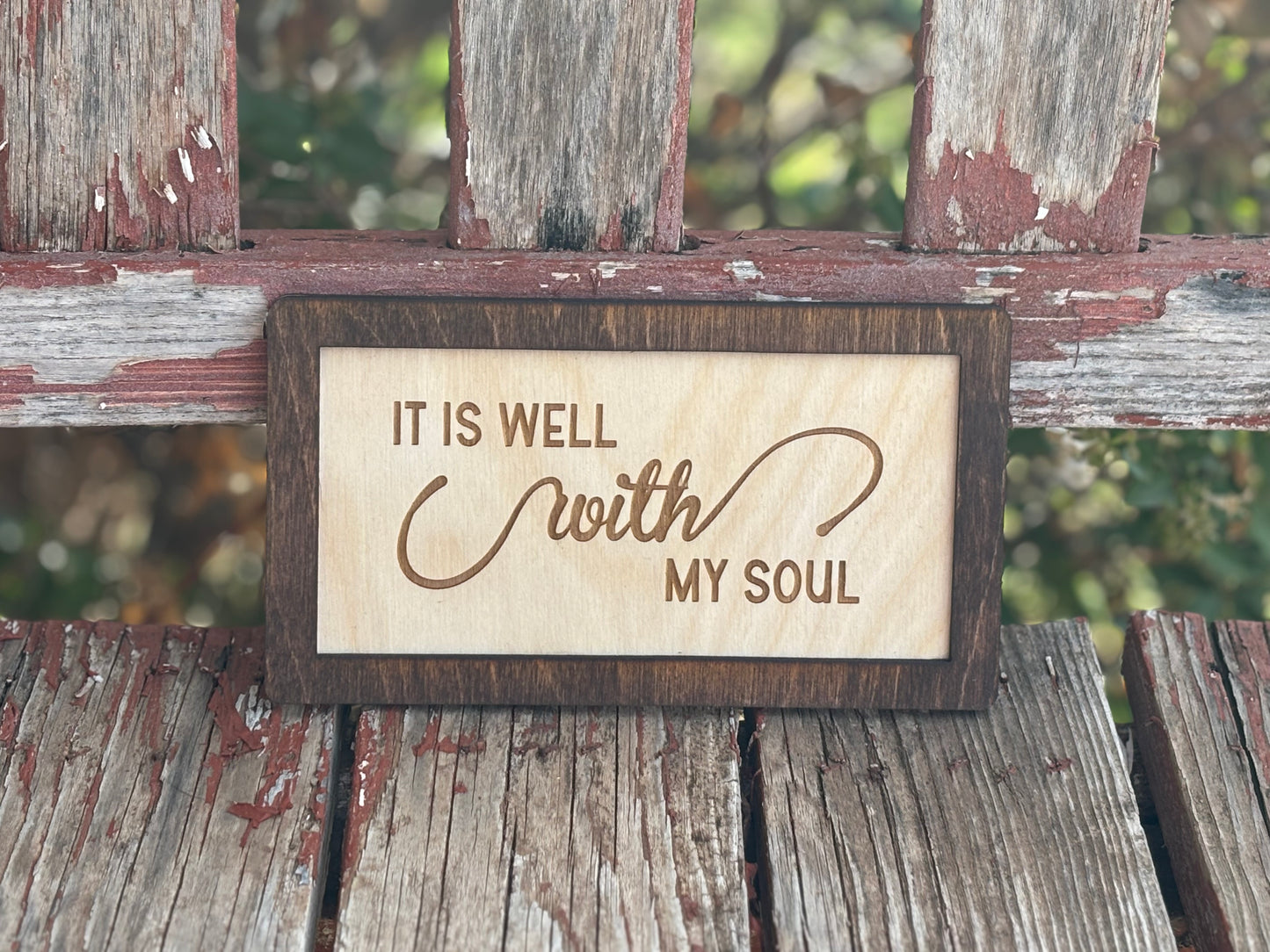 It Is Well With My Soul Wood Sign | Christian Home Décor | Inspirational Scripture Wall Art | Rustic Faith-Based Sign