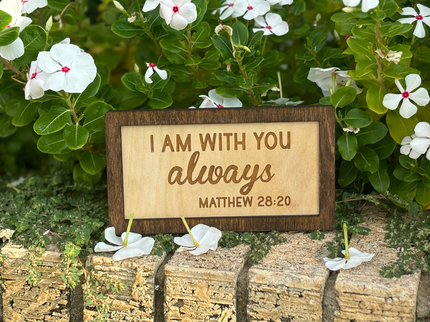 Matthew 28:20 I Am With You Always Wood Sign | Christian Home Décor | Inspirational Scripture Wall Art | Rustic Faith-Based Sign