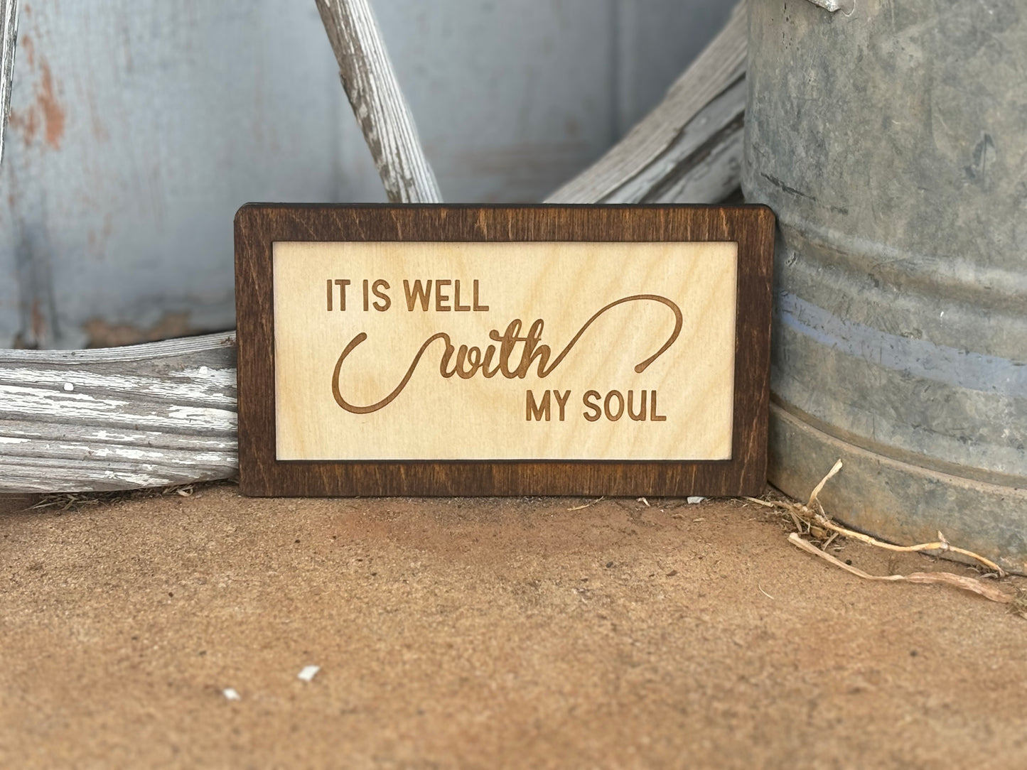 It Is Well With My Soul Wood Sign | Christian Home Décor | Inspirational Scripture Wall Art | Rustic Faith-Based Sign