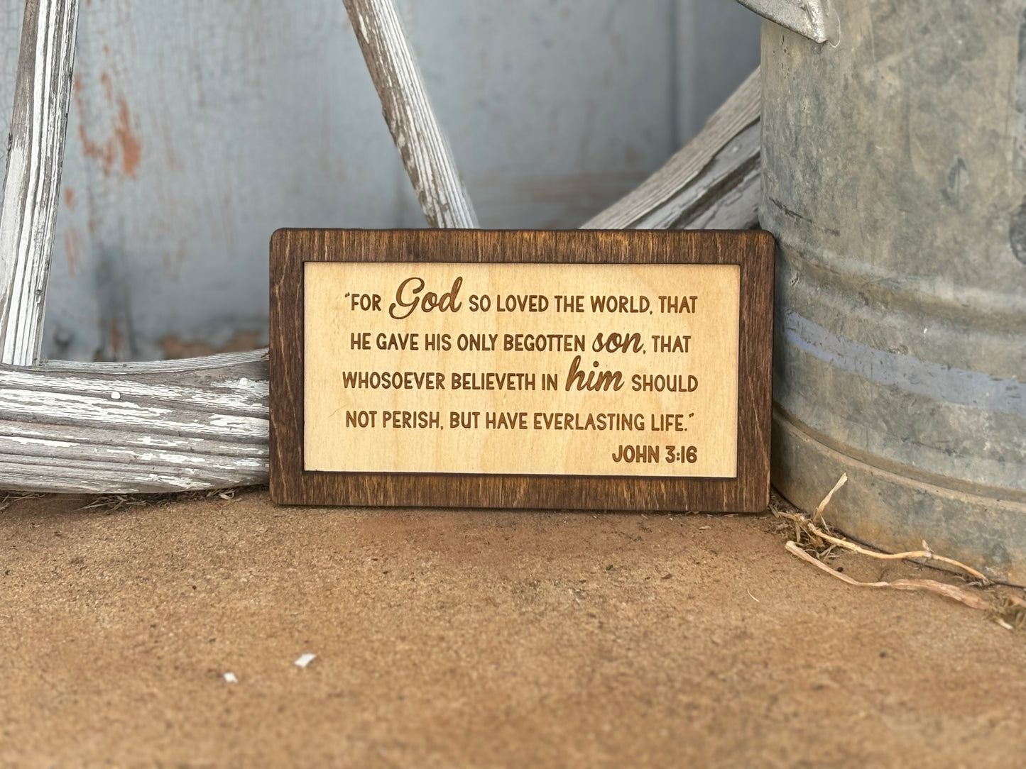 John 3:16 Wood Sign | Christian Home Décor | Inspirational Scripture Wall Art | Rustic Faith-Based Sign