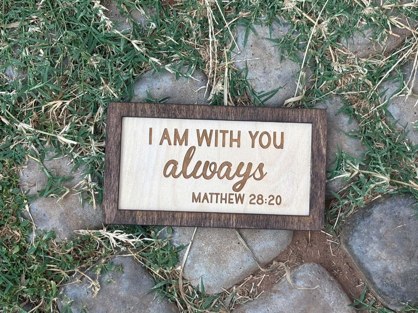 Matthew 28:20 I Am With You Always Wood Sign | Christian Home Décor | Inspirational Scripture Wall Art | Rustic Faith-Based Sign