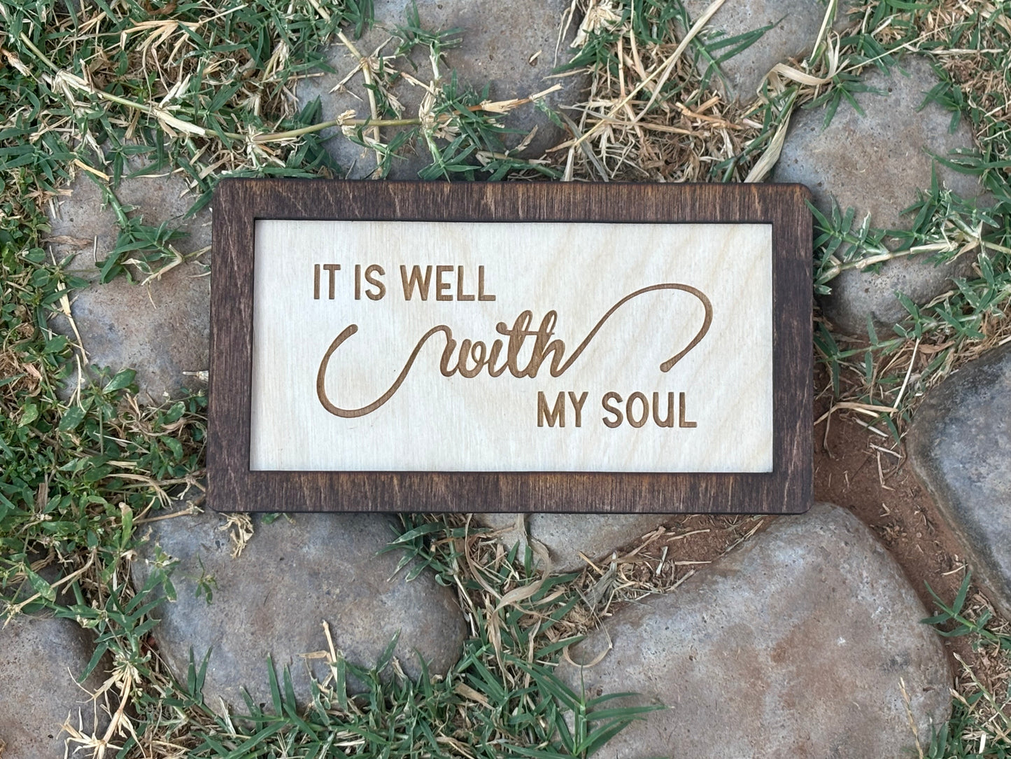 It Is Well With My Soul Wood Sign | Christian Home Décor | Inspirational Scripture Wall Art | Rustic Faith-Based Sign