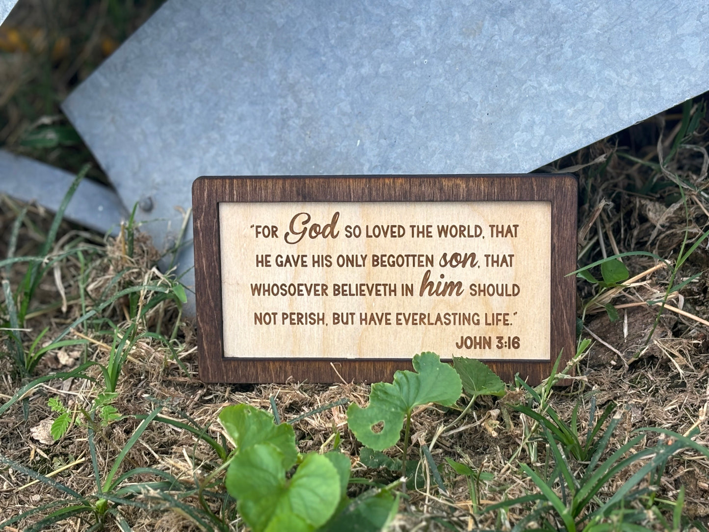 John 3:16 Wood Sign | Christian Home Décor | Inspirational Scripture Wall Art | Rustic Faith-Based Sign