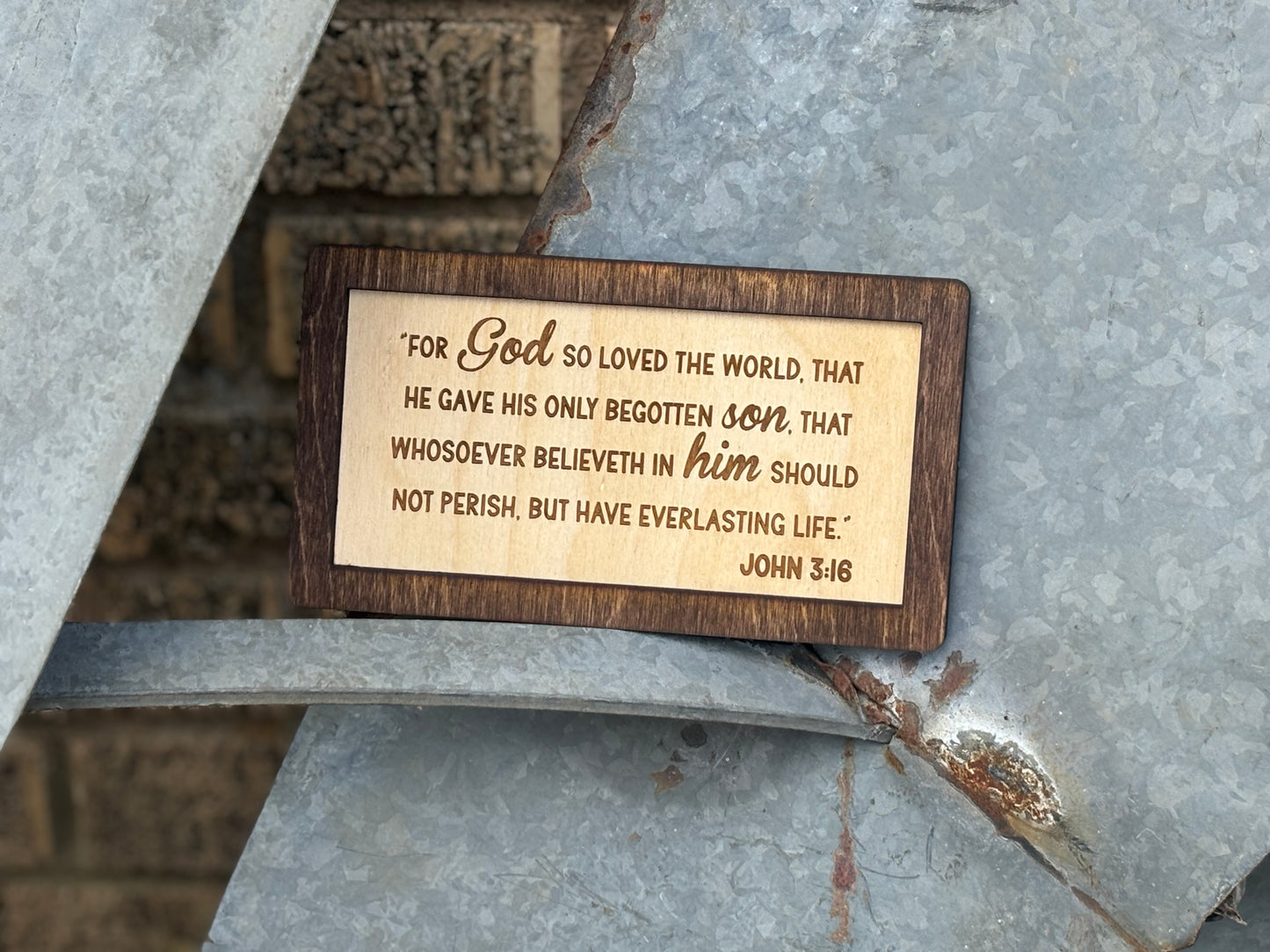 John 3:16 Wood Sign | Christian Home Décor | Inspirational Scripture Wall Art | Rustic Faith-Based Sign