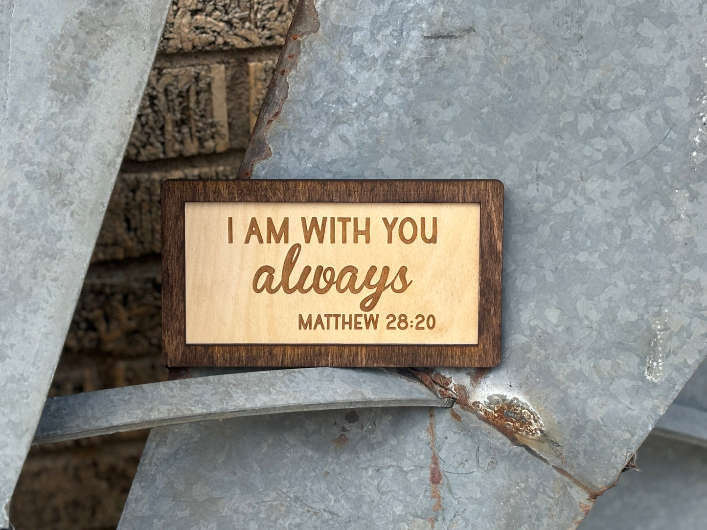 Matthew 28:20 I Am With You Always Wood Sign | Christian Home Décor | Inspirational Scripture Wall Art | Rustic Faith-Based Sign