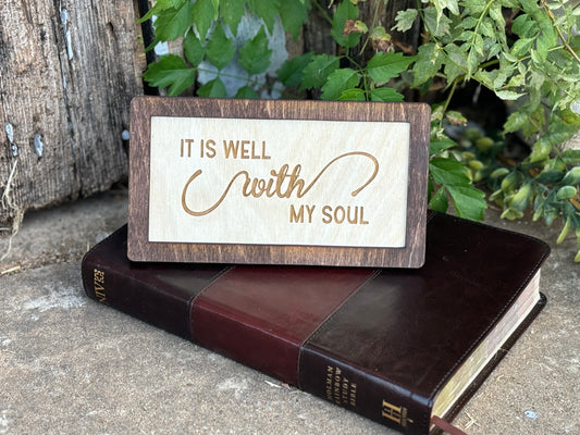 It Is Well With My Soul Wood Sign | Christian Home Décor | Inspirational Scripture Wall Art | Rustic Faith-Based Sign