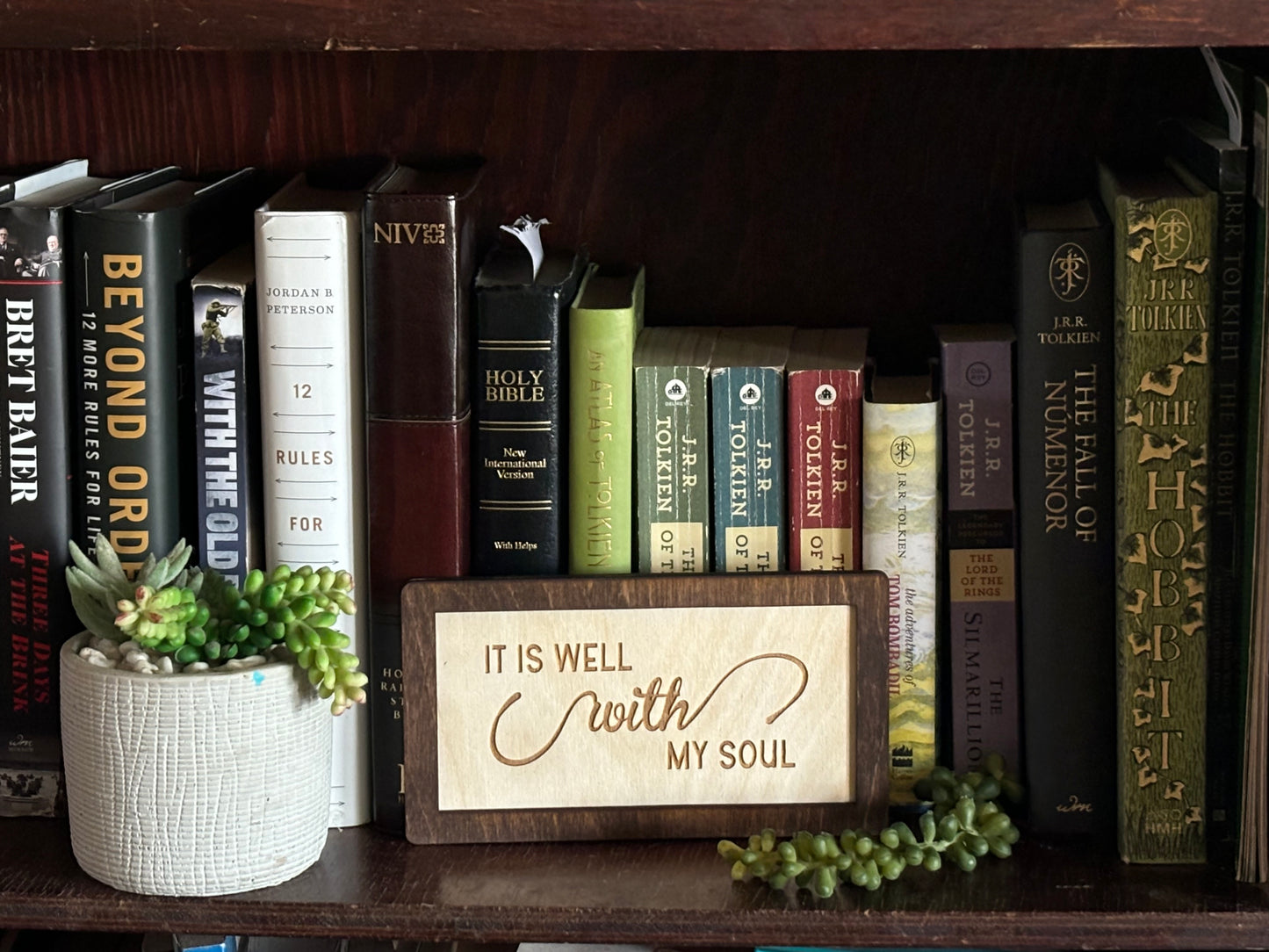 It Is Well With My Soul Wood Sign | Christian Home Décor | Inspirational Scripture Wall Art | Rustic Faith-Based Sign