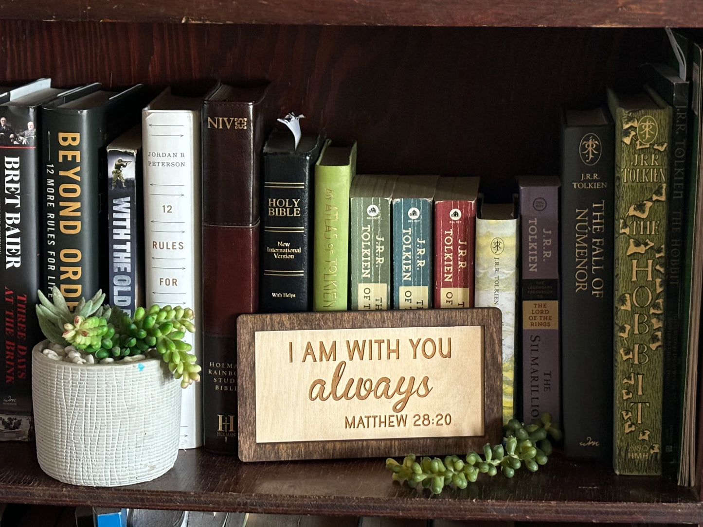 Matthew 28:20 I Am With You Always Wood Sign | Christian Home Décor | Inspirational Scripture Wall Art | Rustic Faith-Based Sign