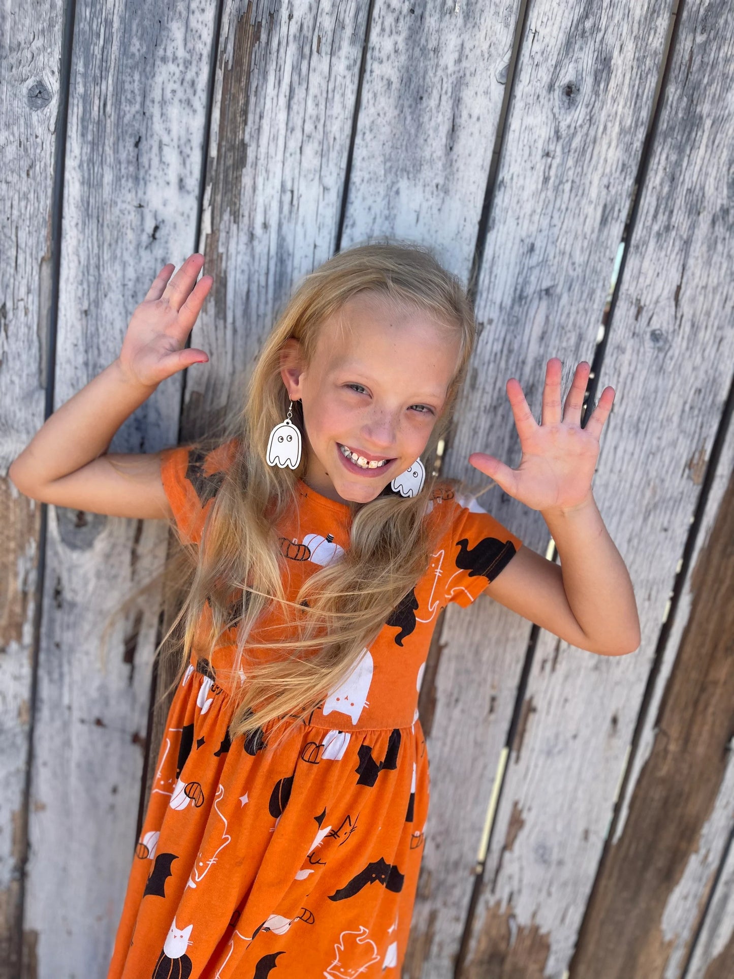 Ghost Too Cute to Spook Earrings | Wood Engraved Halloween Boo Earrings