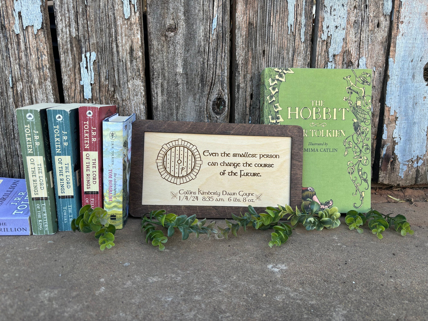 Shire Nursery Sign | 'Even the Smallest Person Can Change the Course of the Future' | Custom Name & Date Option | Fantasy Ring Decor