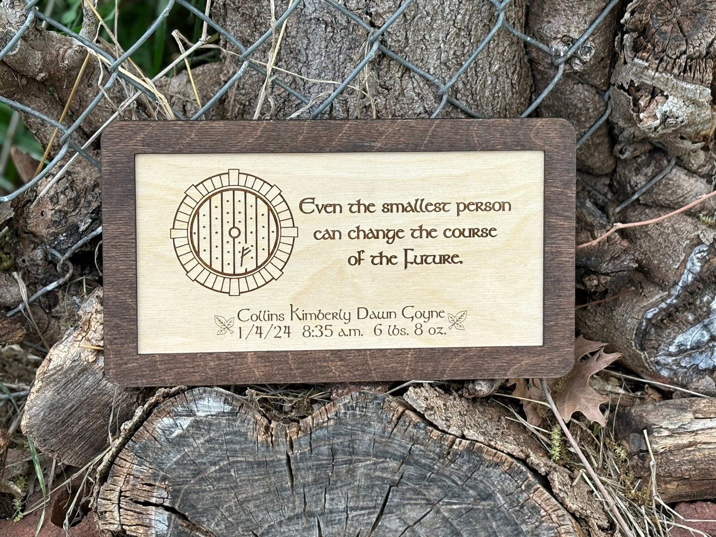 Shire Nursery Sign | 'Even the Smallest Person Can Change the Course of the Future' | Custom Name & Date Option | Fantasy Ring Decor