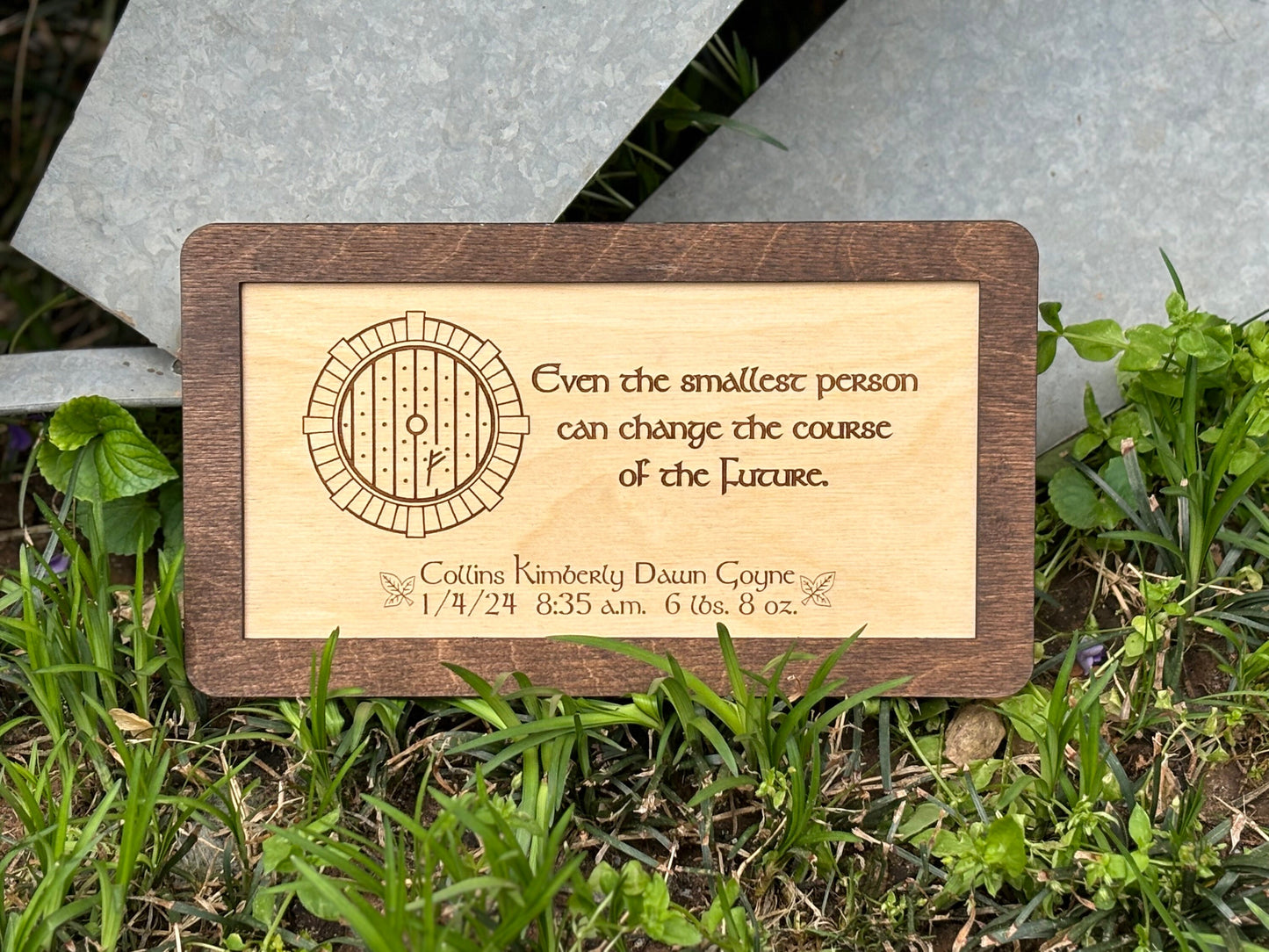 Shire Nursery Sign | 'Even the Smallest Person Can Change the Course of the Future' | Custom Name & Date Option | Fantasy Ring Decor