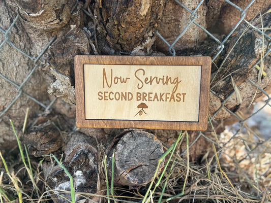 Now Serving Second Breakfast Wood Engraved Sign | Personalized Fantasy Ring Decor Kitchen | Wedding & Anniversary Gift