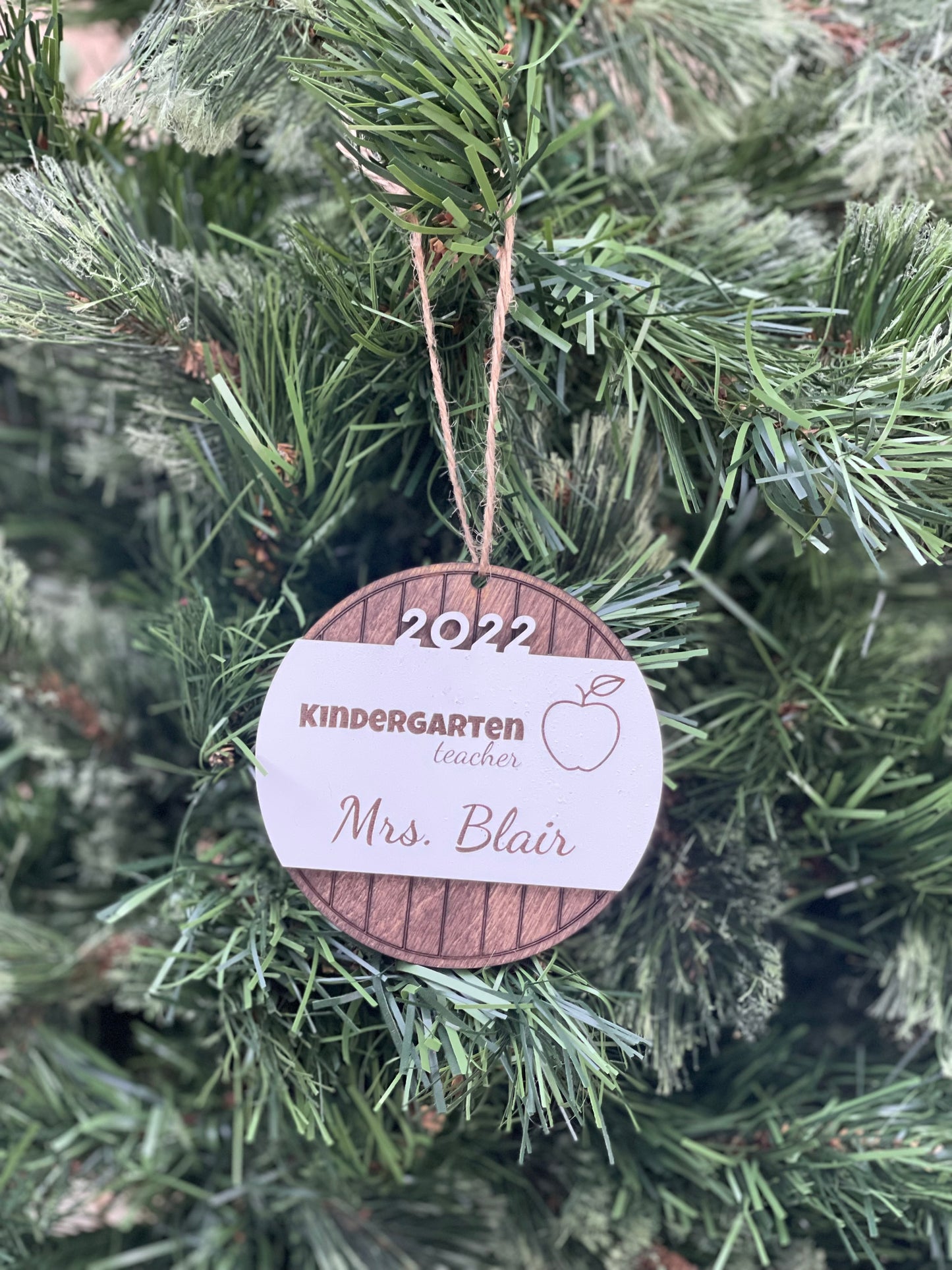 Personalized Teacher Christmas Ornament with Grade Level