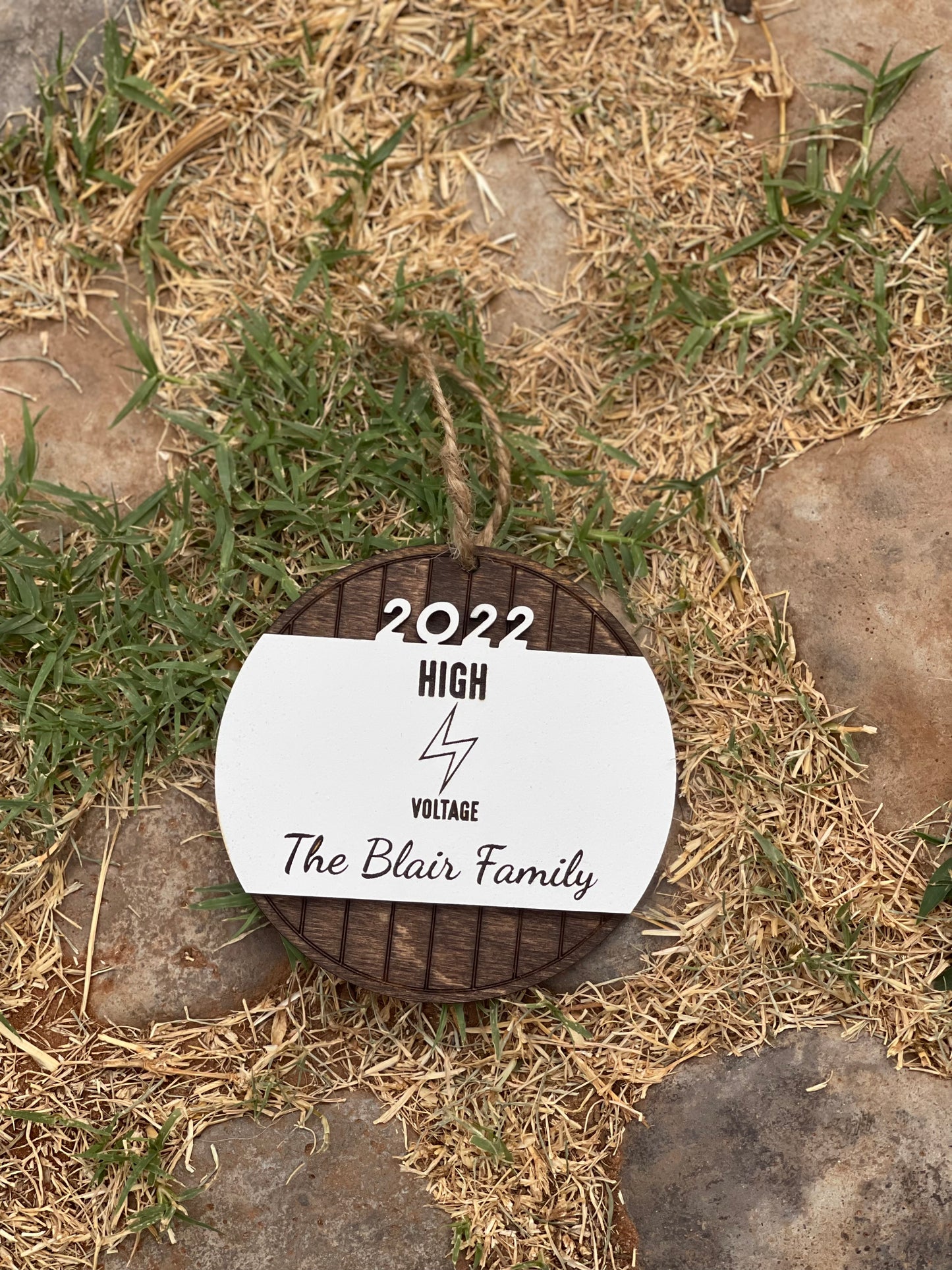 High Voltage Lineman 2024 Personalized Family Christmas Ornament | Wood Engraved Line Life Gift