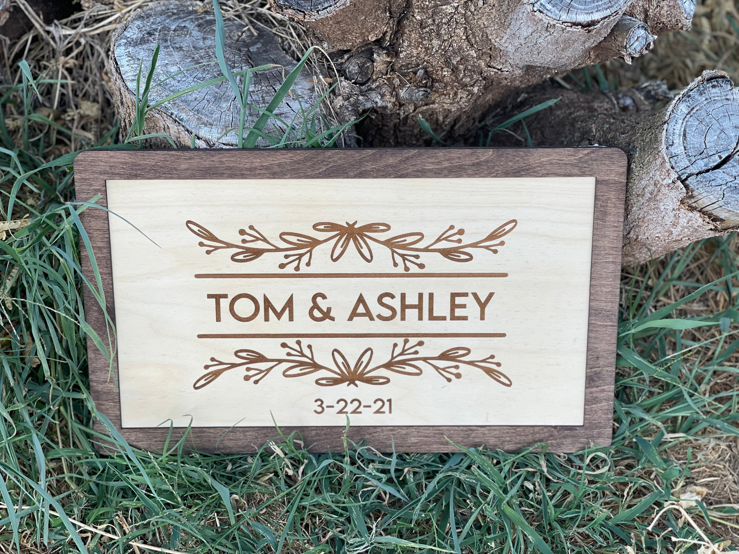 Personalized Wedding Sign | Custom Wood Engraved Couples Name & Date | Rustic Wedding Decor, Housewarming & Engagement Gift